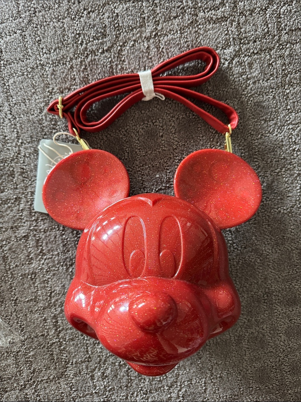 Loungefly Red Glitter Mickey Mouse Crossbody Bag